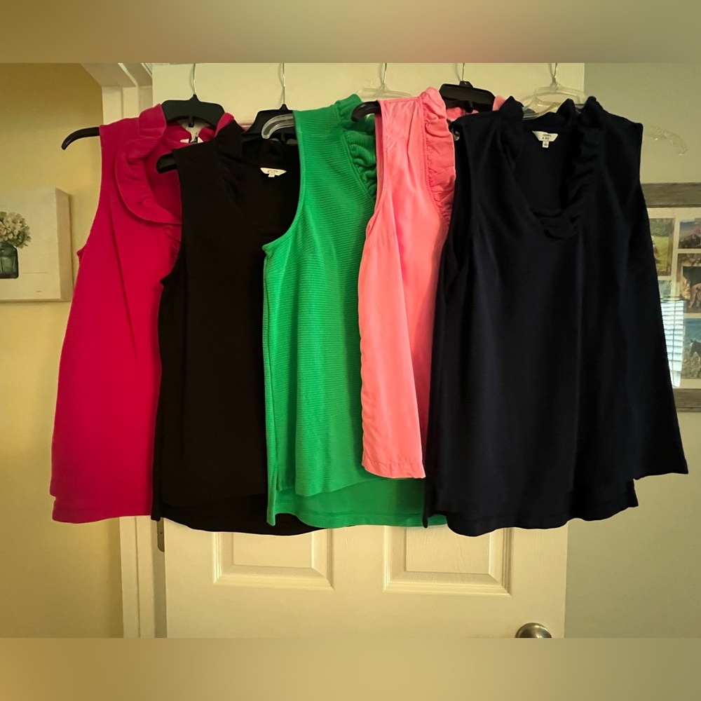 Women's Sleeveless Ruffle Neck Tops - Assorted Colors